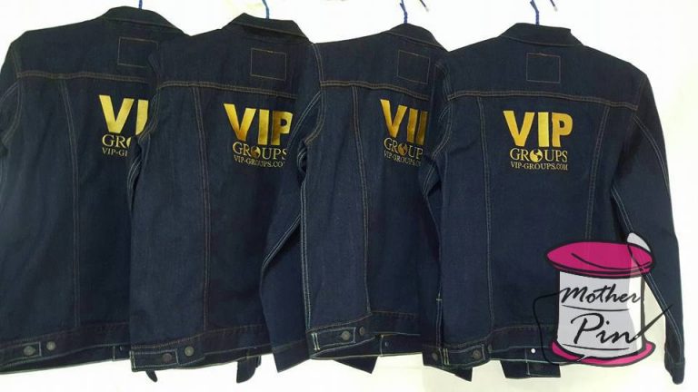 งานปักเสื้อแจ็คเก็ตยีนส์ VIP-GROUPS