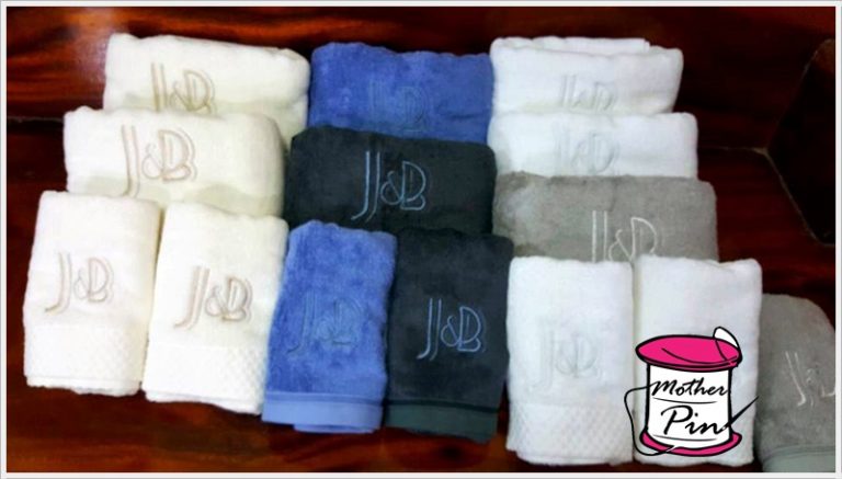 งานปักผ้าขนหนู J&B