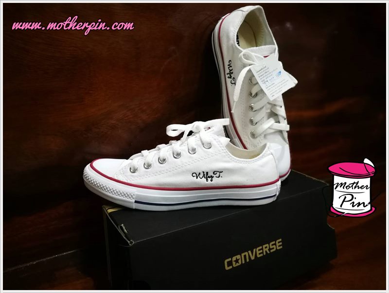 รับปักรองเท้าผ้าใบ converse