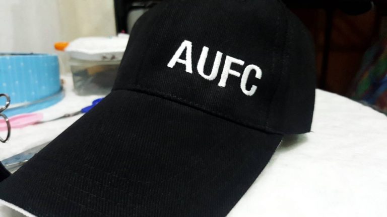 งานปักหมวกแก๊ปผ้า AUFC
