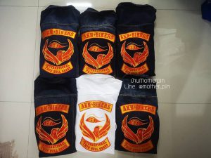 รับปักเสื้อแจ็คเก็ตยีนส์ สำหรับกลุ่มแก๊ง