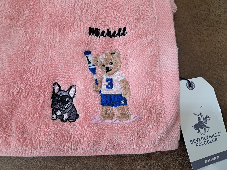 ปักการ์ตูนผ้าขนหนู